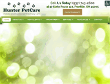 Tablet Screenshot of hunterpetcare.com